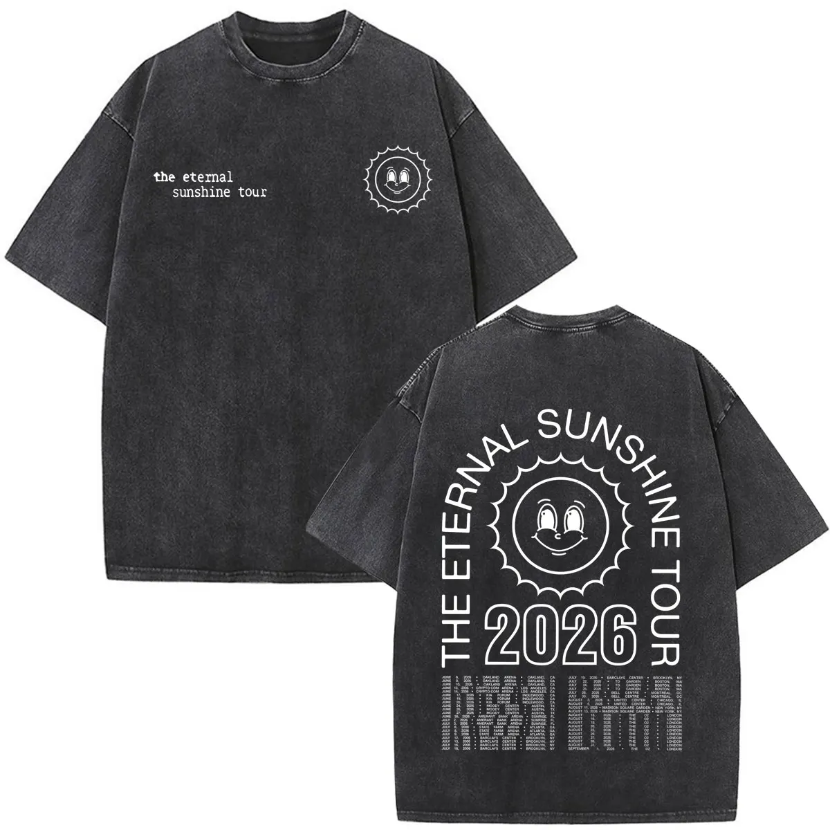 Фото Футболка Ariana Grande The Eternal Sunshine Tour 2026 с винтажным принтом, унисекс, модная, хлопковая, повседневная, в стиле стритвир. №1