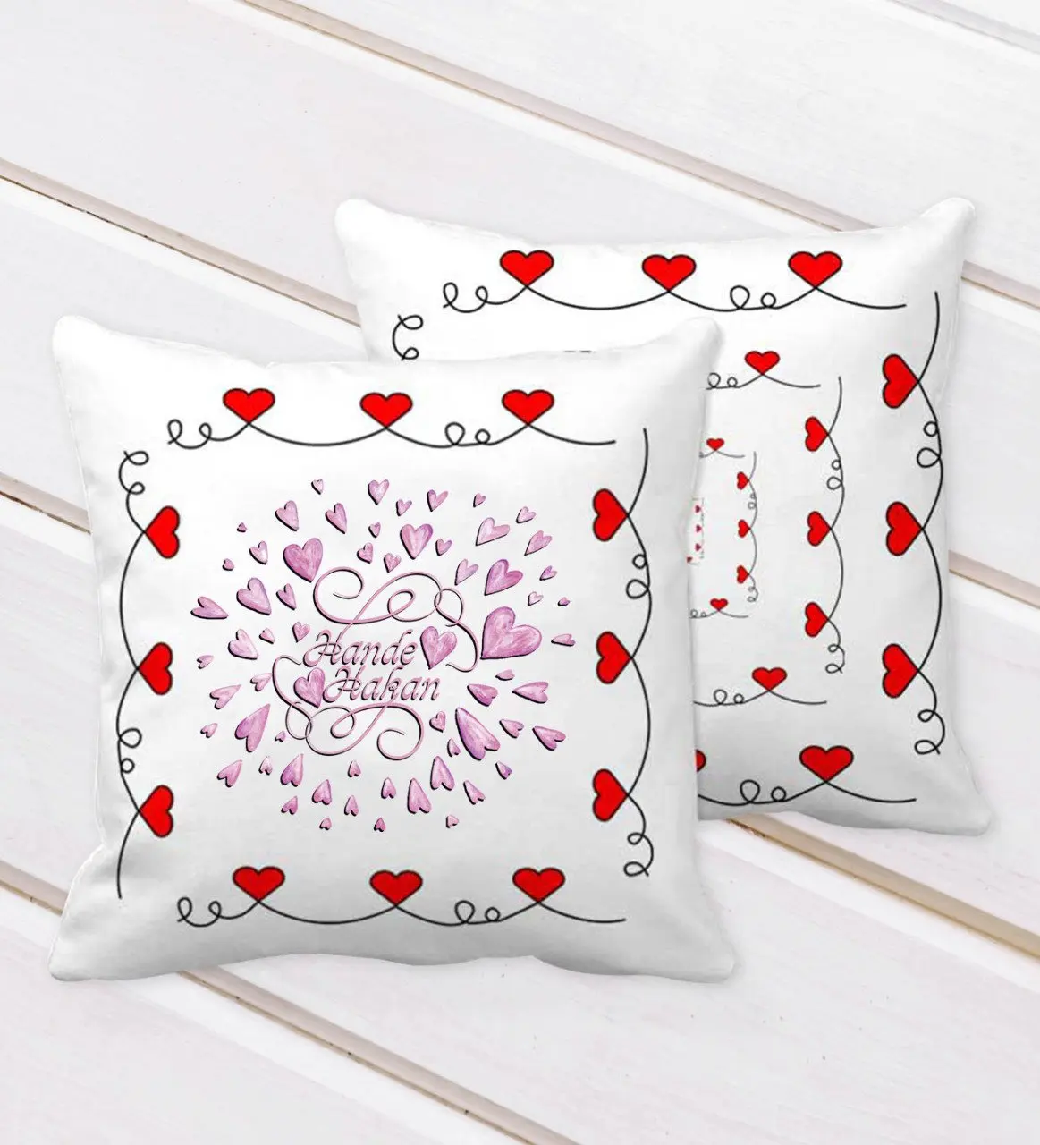 

Персонализированные ленты на День святого Валентина, декоративные подушки с рисунком сердца, декоративные подушки, yastekk-27