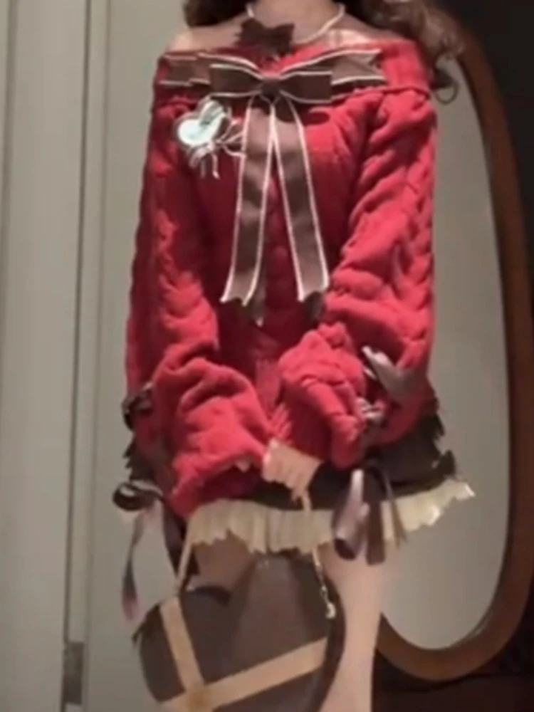 Осенний комплект из двух предметов с милым бантом и вырезом в виде феи + женский