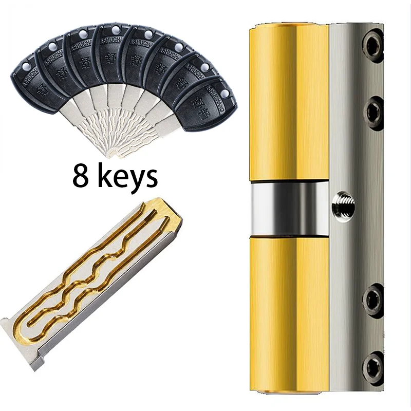 

Super C grade, Anti-theft copper Lock Cylinder,Anti-Pry Lock Anti-technology Cracking,Universal,Security Door Lock 8PCS Keys
