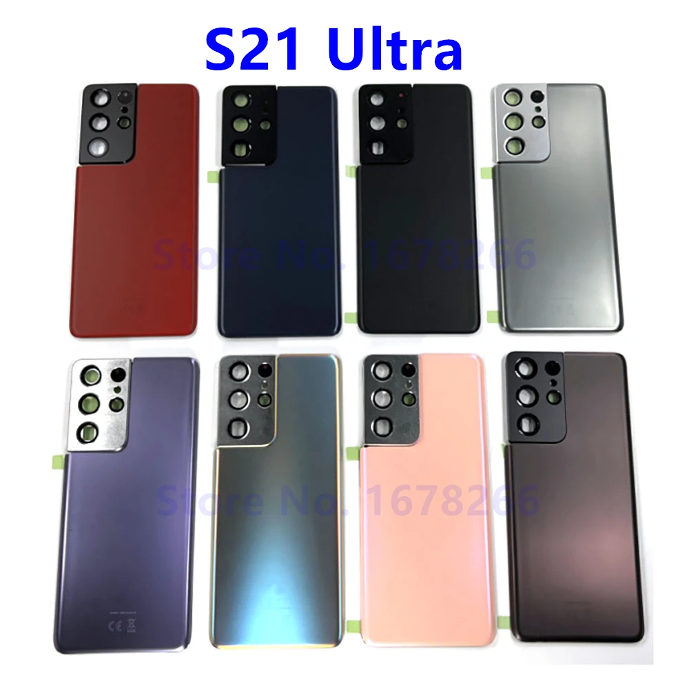 Замена стекла задней крышки для Samsung Galaxy S21 Ultra 5G G998 SM-G998 крышка батарейного отсека