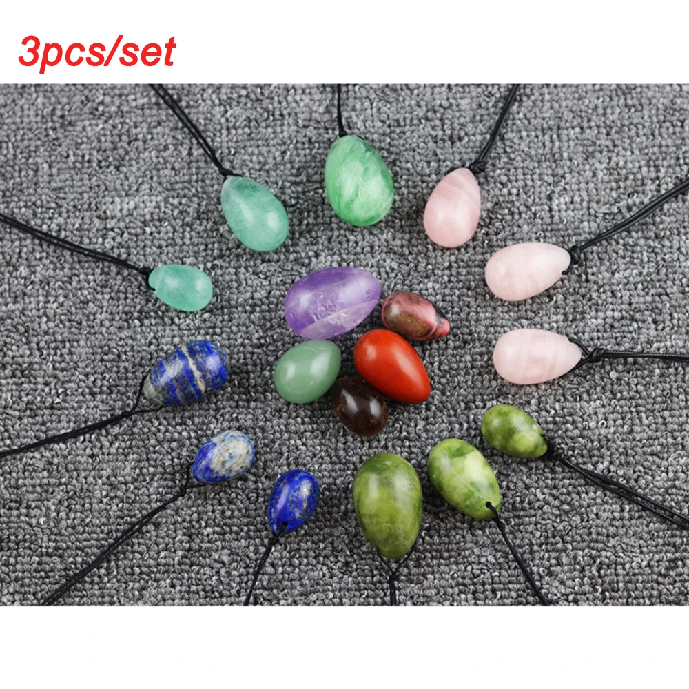 

Natural Rose Quartz Yoni Egg Set Home Decor Kegel Exerciser Balls Vginal Muscle Jade Eggs Massager Ball Healing Energy Quartz