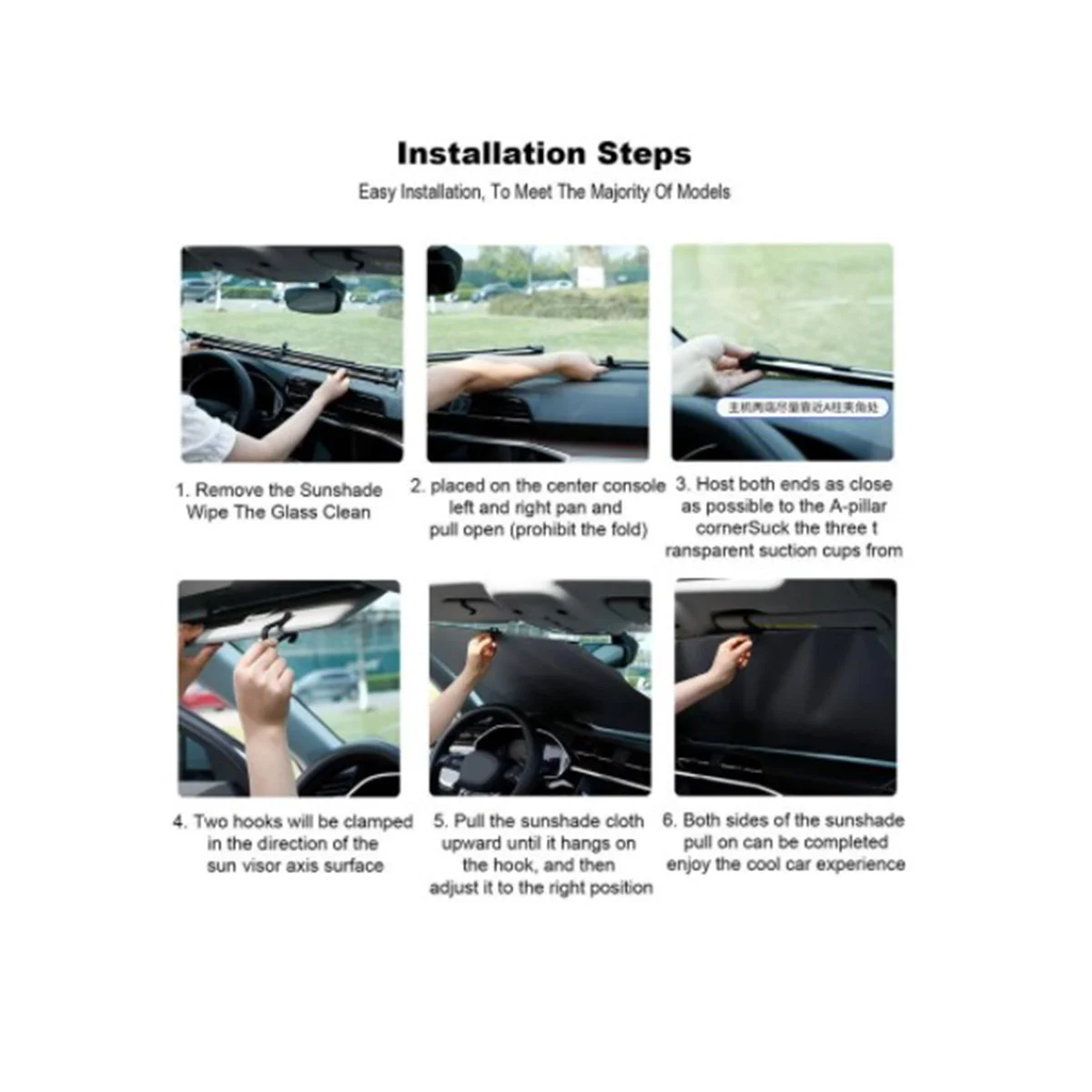 

Sedan Car Sunshade Automatic Retractable Curtains to Protect and Insulate the Front Windshield Sunshade
