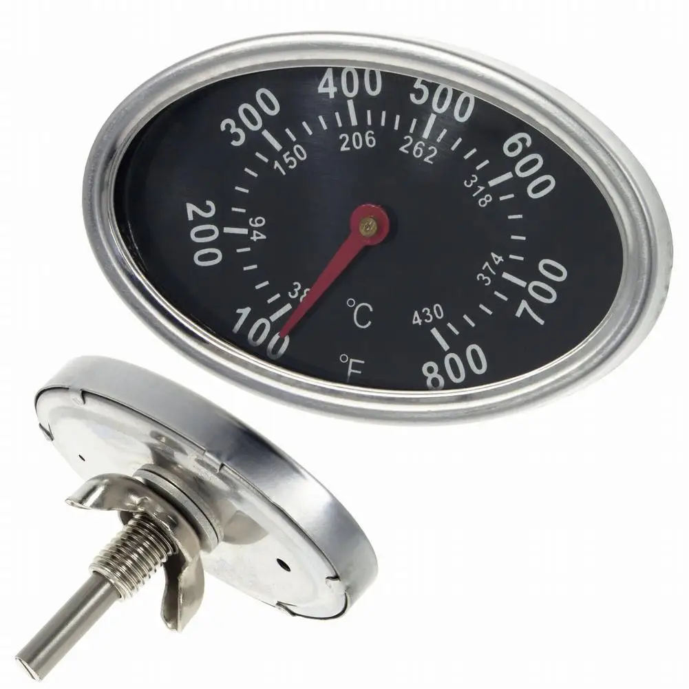 

Durable New Practical Quality Grill Thermometer Temperature Gauge Silver&Black Thermostater 1pcs Oval Replacement