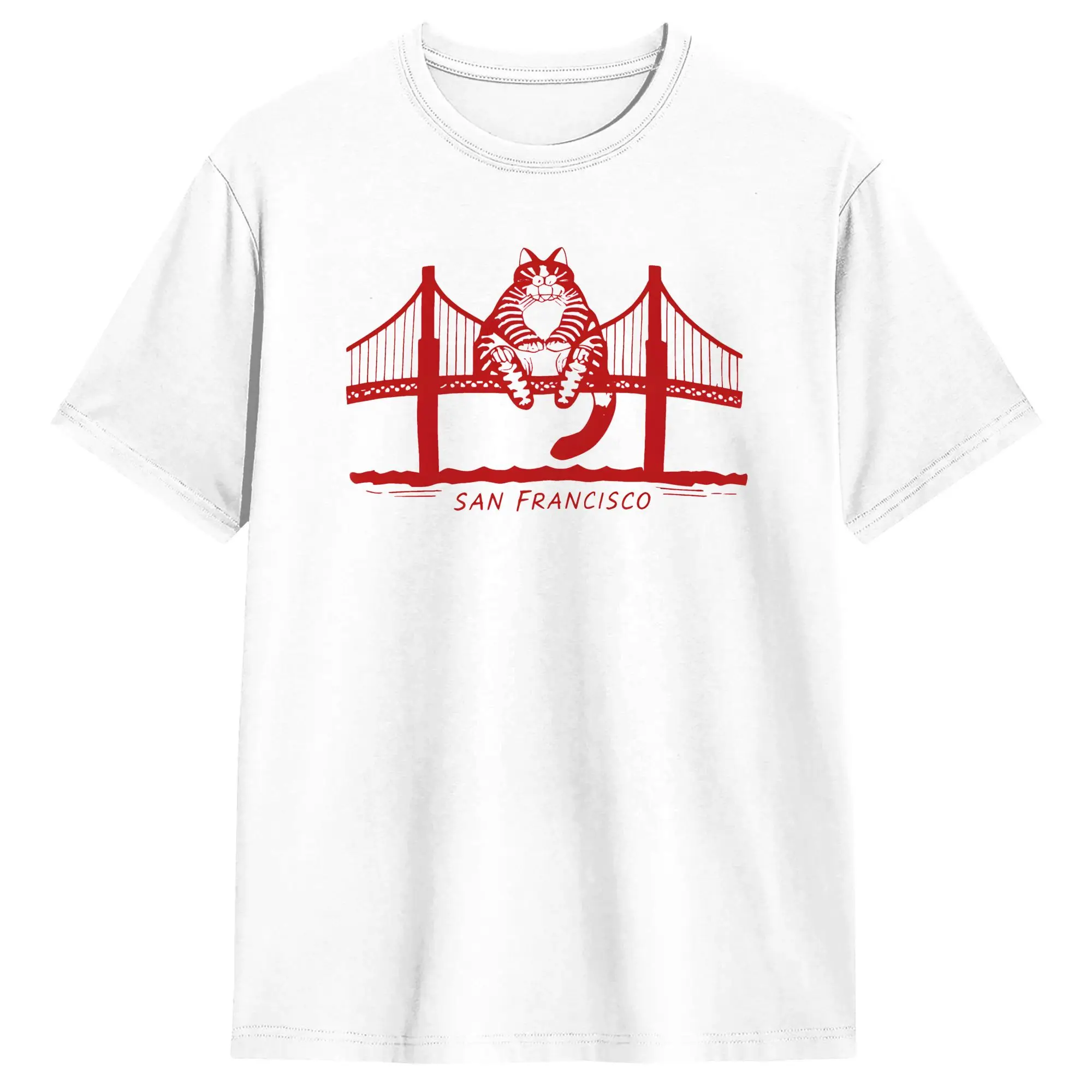 Фото Мужские футболки Project Hail Mary B Kliban Cat San Francisco Golden Gate Fun, хлопковые футболки с короткими рукавами, одежда с круглым вырезом №2