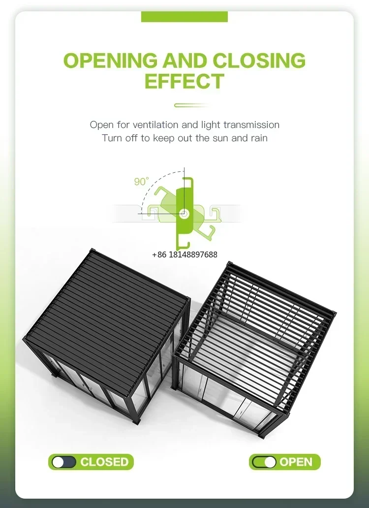 3x3 3x4 4x4 6x4 м от производителя современная уличная биоклиматическая беседка