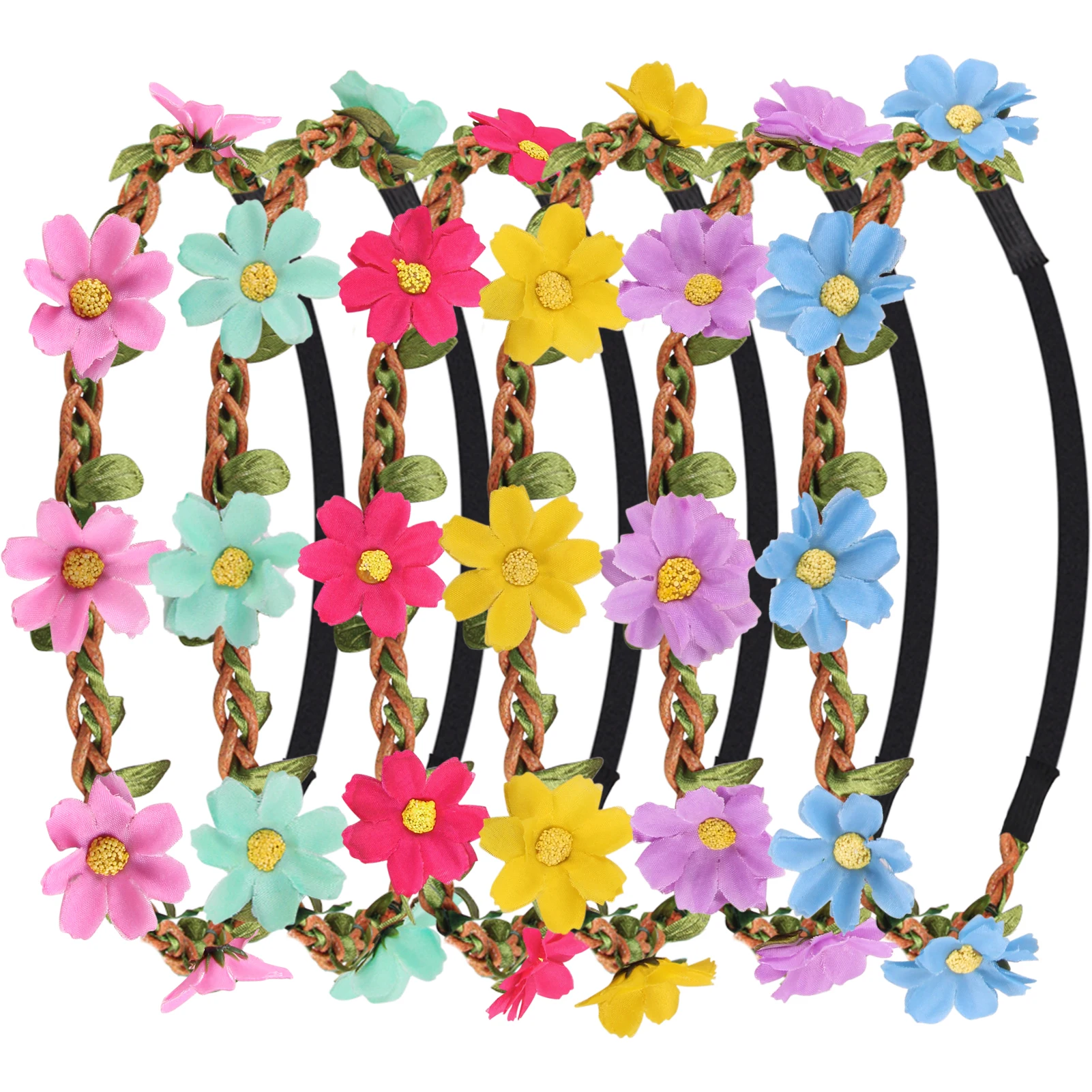 

1 Pc New Women Flower Wedding Floral Hairband Rope Garland Princess Wreath Fairy Headbands for Girl Bridal Headwear Wholesale
