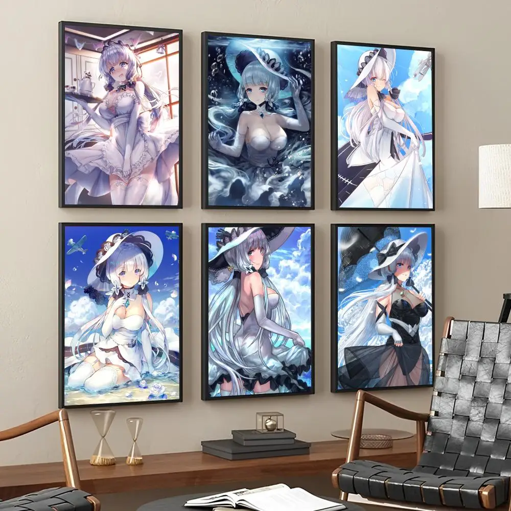 Azur Lane Illustrious плакат с бумажным принтом для дома гостиной спальни входа бара кафе