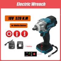 18v brushless electric wrench impact socket screwdriver 520nm for makita battery hand drill installation power home tools