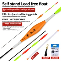 1pc lead free fishing float1 bag hooks1 buoy seat nano buoy long leg bobber sensitive stable flotador carp fishing tool tackle
