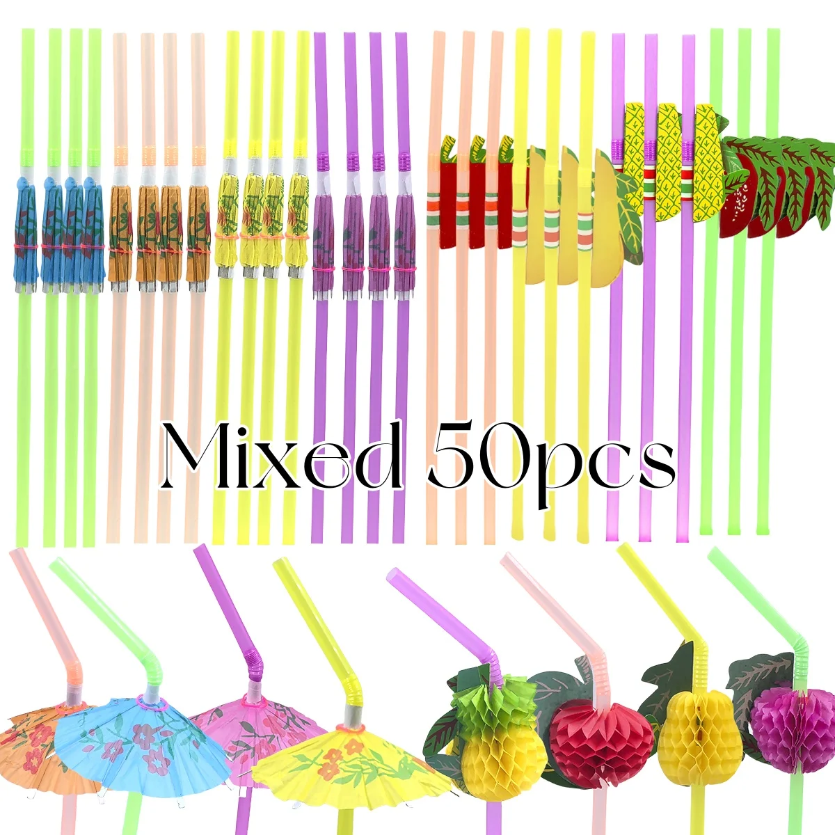 

Соломинки для коктейлей с зонтиками