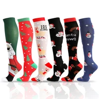 2022 christmas compression stockings relieve leg muscle fatigue christmas themed cartoon compression women men stockings