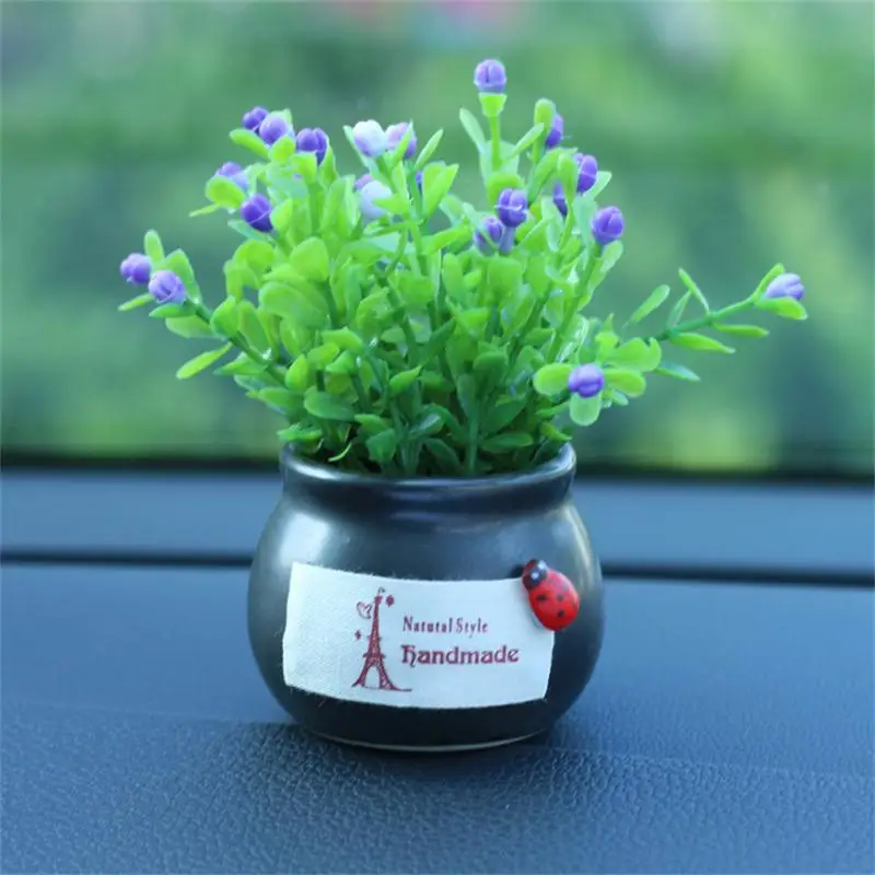 

Universal Car Potted Ornaments Creative Durable Car Simulation Ornaments Ceramic Potted Auto Interior Accessories
