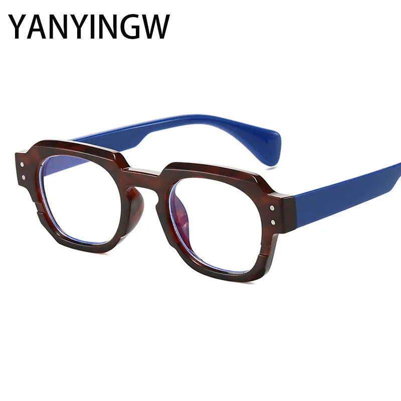 

New Anti Blue Light Computer Eyewear Lady Trend Optical Prescription Glasses Fashion Rivet Clear Eyeglass