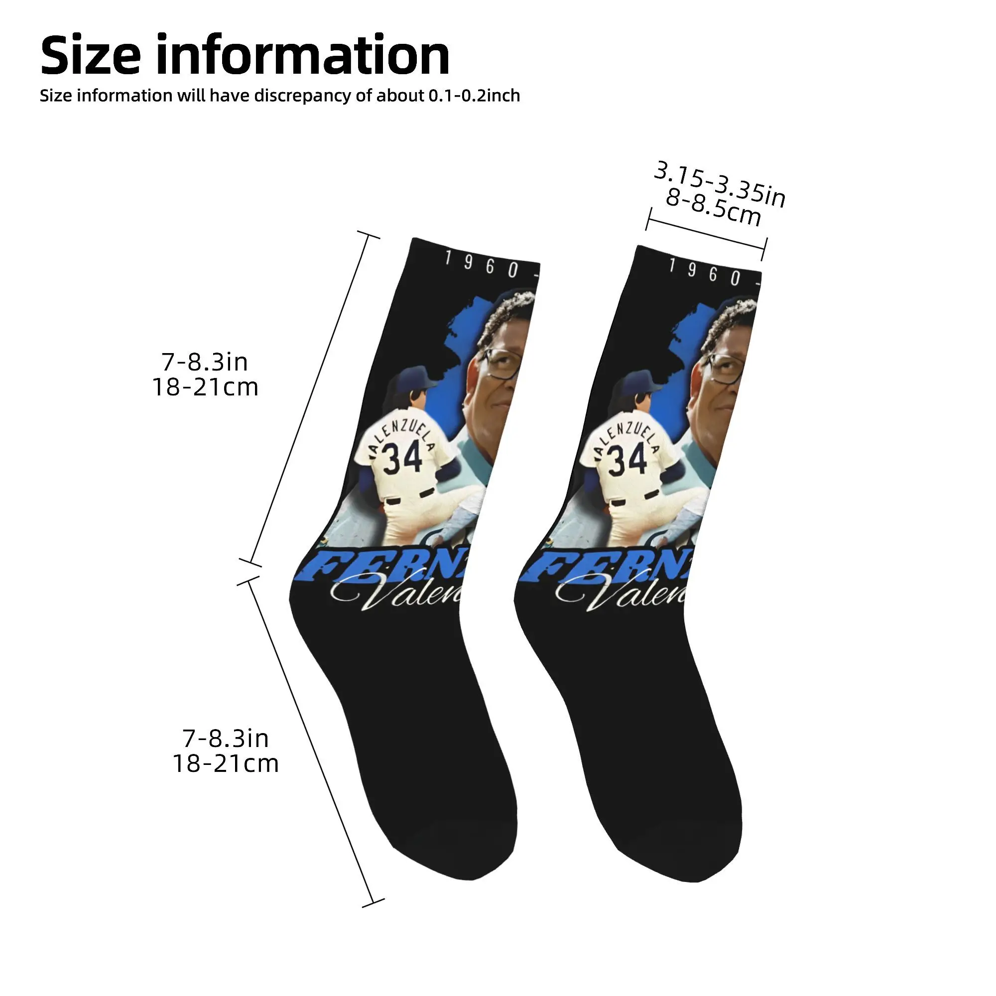 Носки унисекс Fernando Valenzuela 34 бейсбольные носки Legend Merch спортивные гибкие модные для
