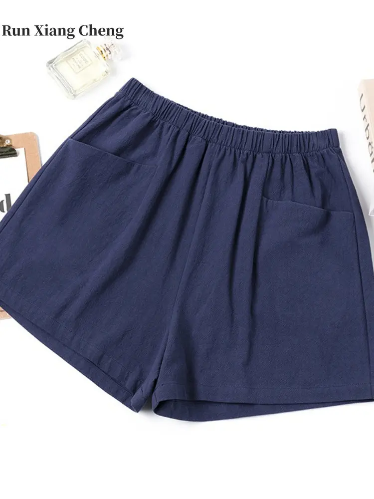 Women's Shorts 2023 Summer New Fashion Cotton and Linen Vintage Slimming Baggy Thin High Waist Wide Leg Harajuku Oversize Casual