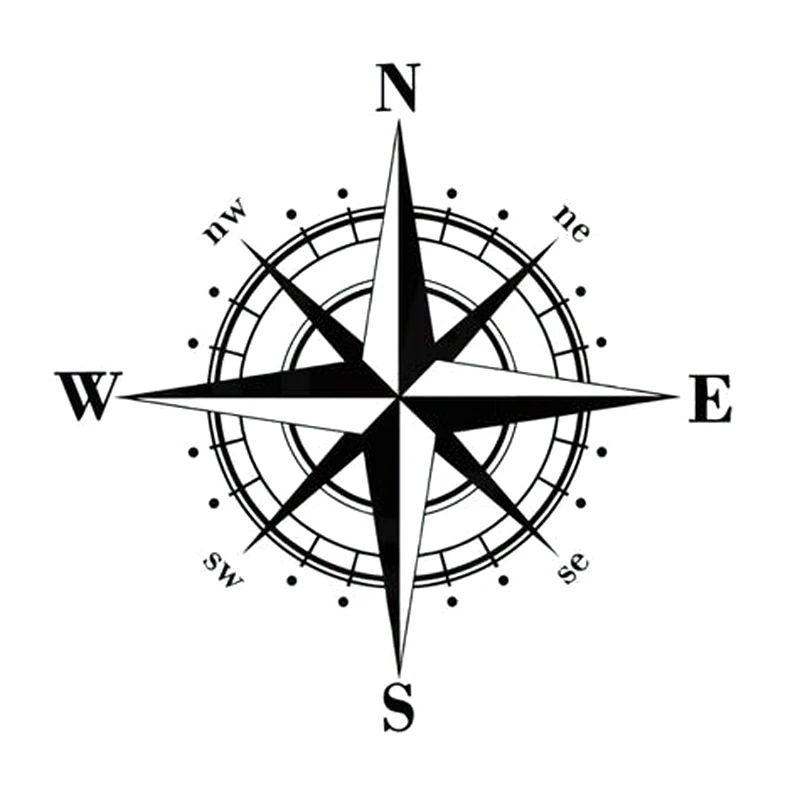 

Виниловые автомобильные наклейки NSWE Compass, художественный дизайн, черные/серебряные, 15 см * 15 см