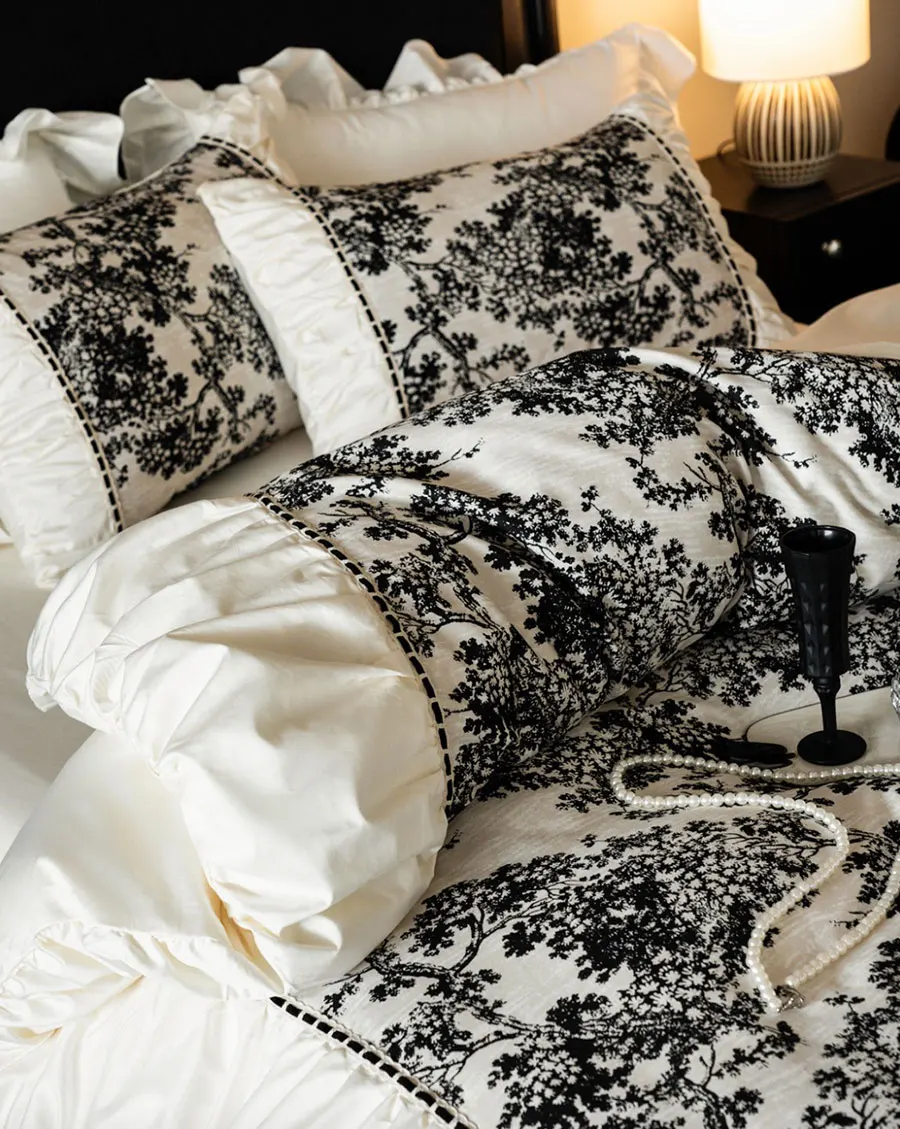 Элегантный сказочный пейзаж лесная древесина черный зеленый комплект