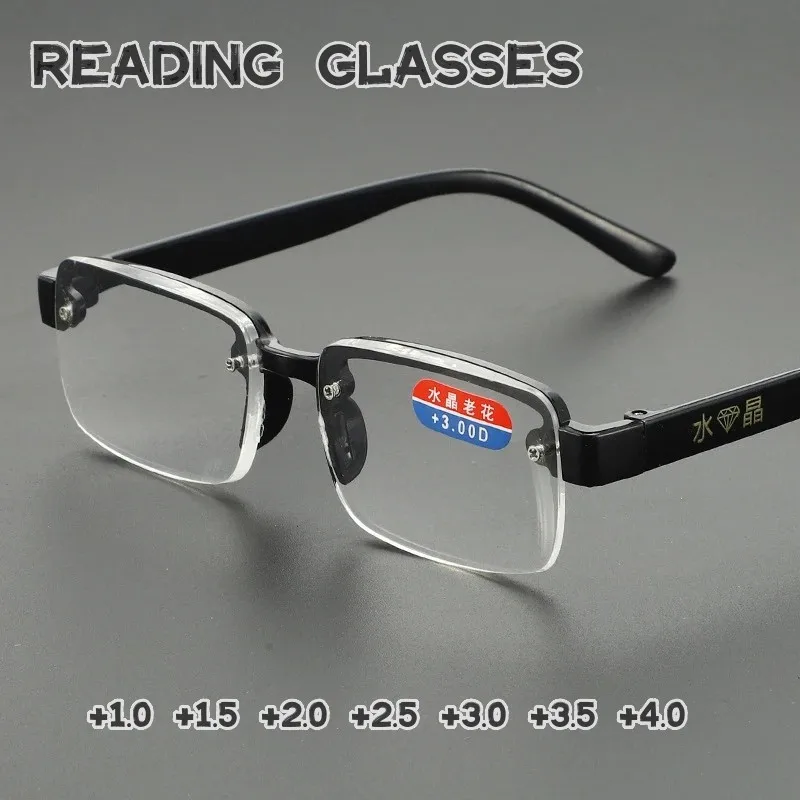 

Очки для чтения в винтажном стиле для мужчин, аксессуар для дальнозоркости, с антибликовым покрытием, с квадратной оправой из Hlaf, с диоптриями до + 4,0