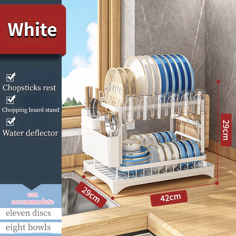 

Kitchen Dish Rack Drain Rack Household Rack Multi-Purpose Dishes Tableware Storage Box Cupboard 2023