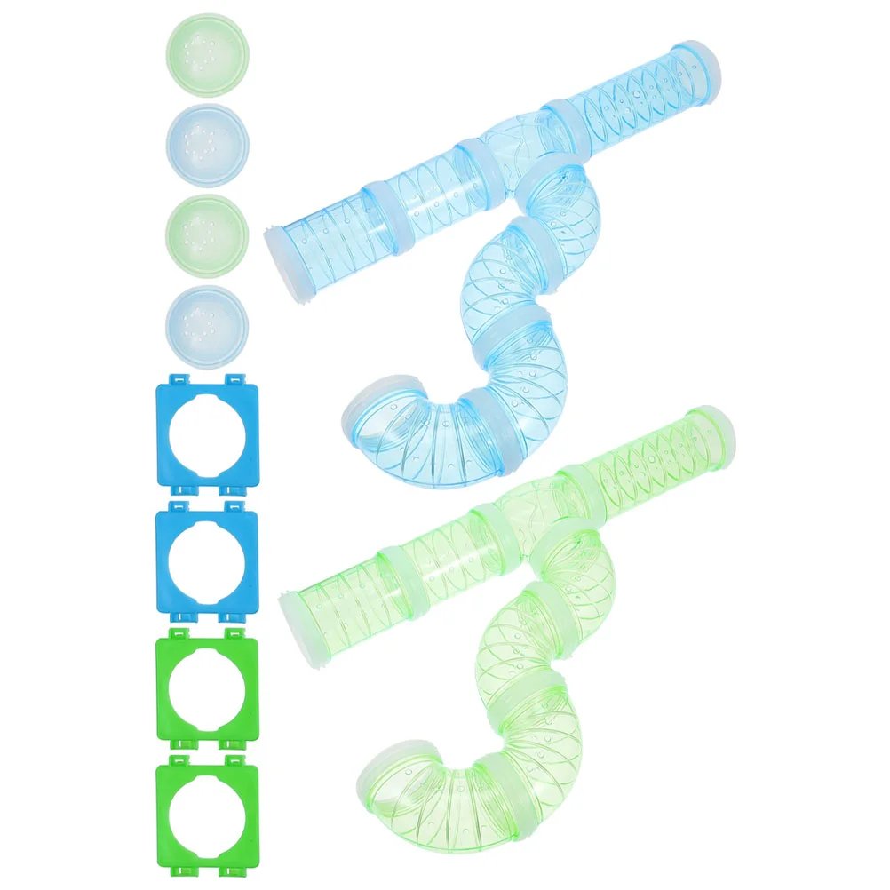 

Hamster Tunnel Tube Cage Toy Pet Maze Tubes Diy Tunnels Rat House Excercise Hideout Track Hideaway Set Transparent Curved
