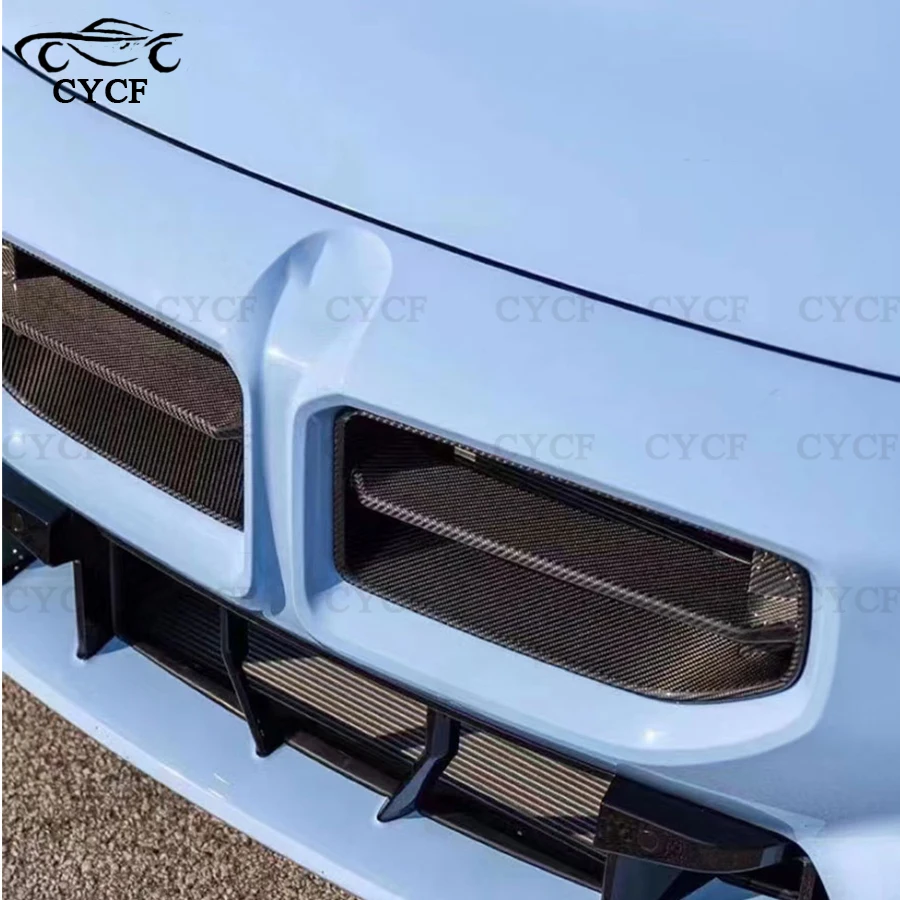 Фото Для BMW M2 G87 2022+ Накладки на передний бампер из карбона, решетка противотуманных фар, рамка, сетка, аксессуары для стайлинга автомобиля №5