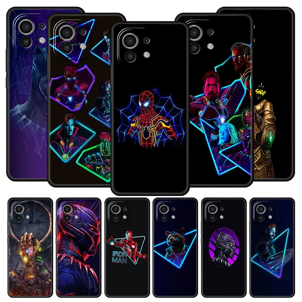 

Marvel Ironman THor Silicone Phone Case for Xiaomi Mi 12 11 Ultra 11T Note 10 Pro 10T 9 SE 9T CC9 CC9E 8 A2 Lite Coque Cover Bag
