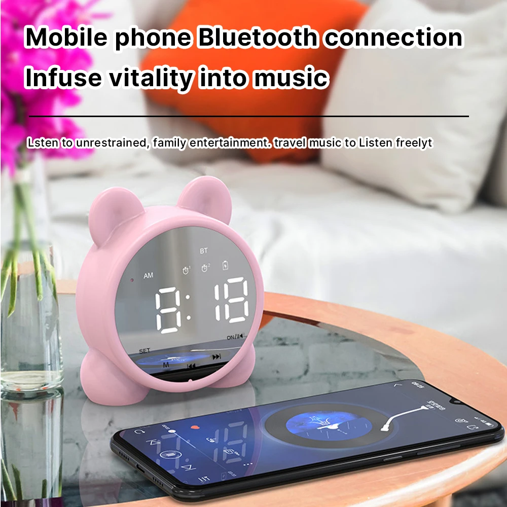 Беспроводной зеркальный динамик P1 Bluetooth 5 0 Домашний Настольный будильник