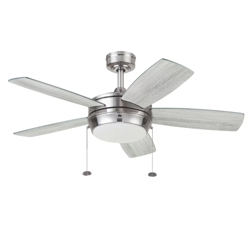 

Better Homes & Gardens 42" Nickel Modern Integrated LED Ceiling Fan with 5 Blades, Light Kit, Pull Chains & Reverse Airflow