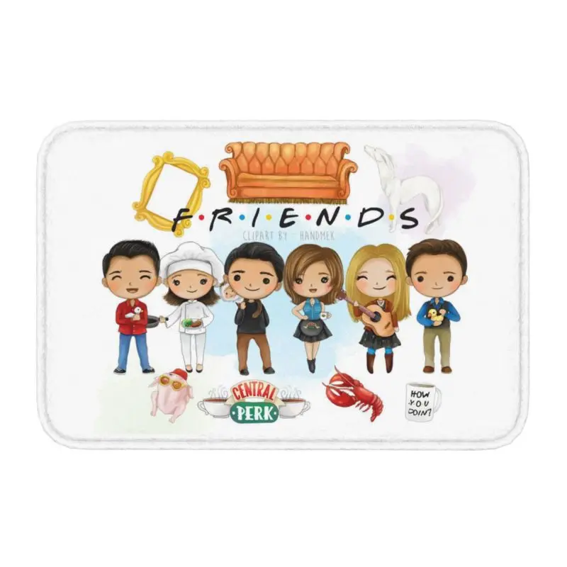 

Classic Cartoon TV Show Friends Doormat Non-Slip Kitchen Bathroom Mat Garage Floor Door Toilet Living Room Entrance Carpet Rug