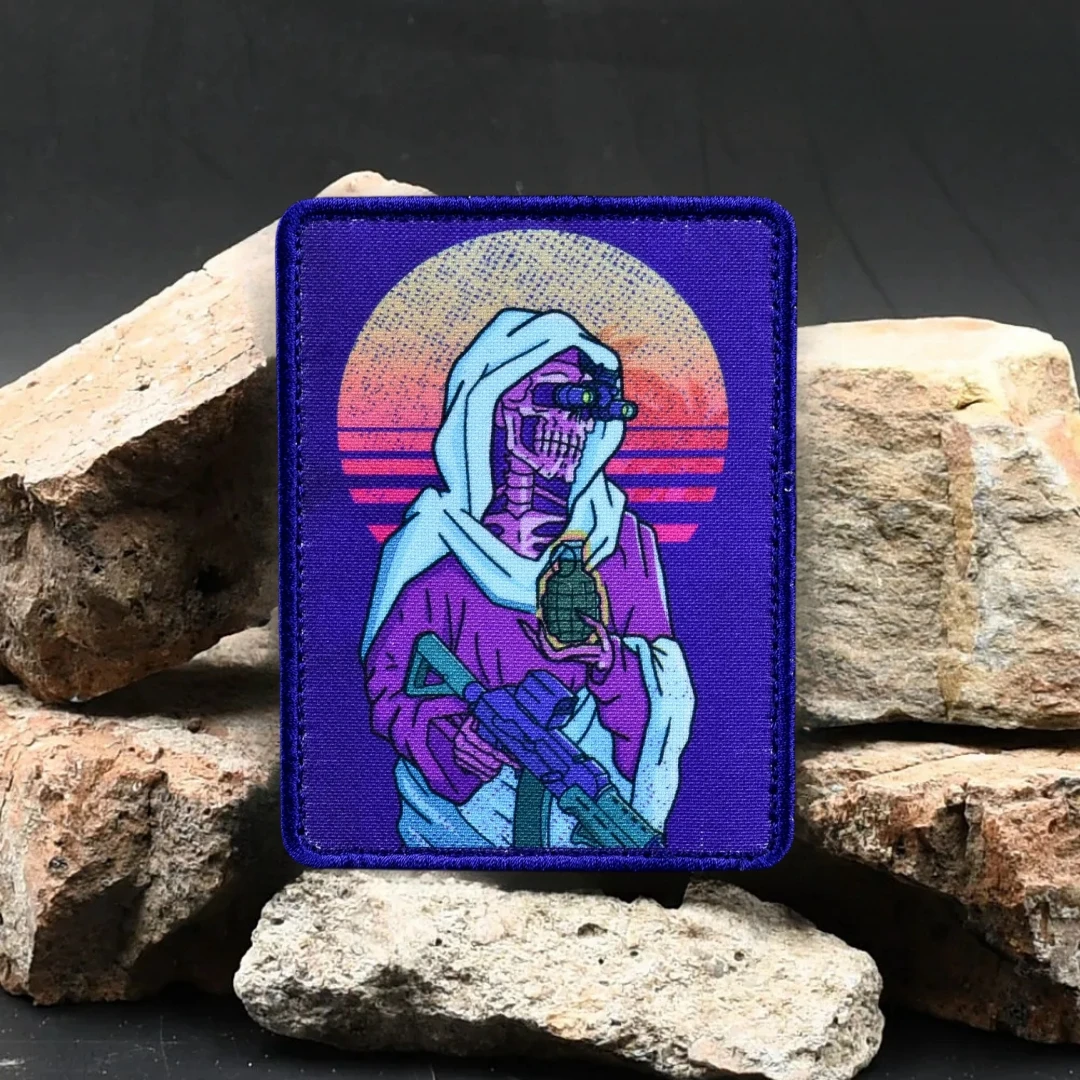 Тактические нашивки на крючках и петлях Ретро Смерть для одежды рюкзака военная