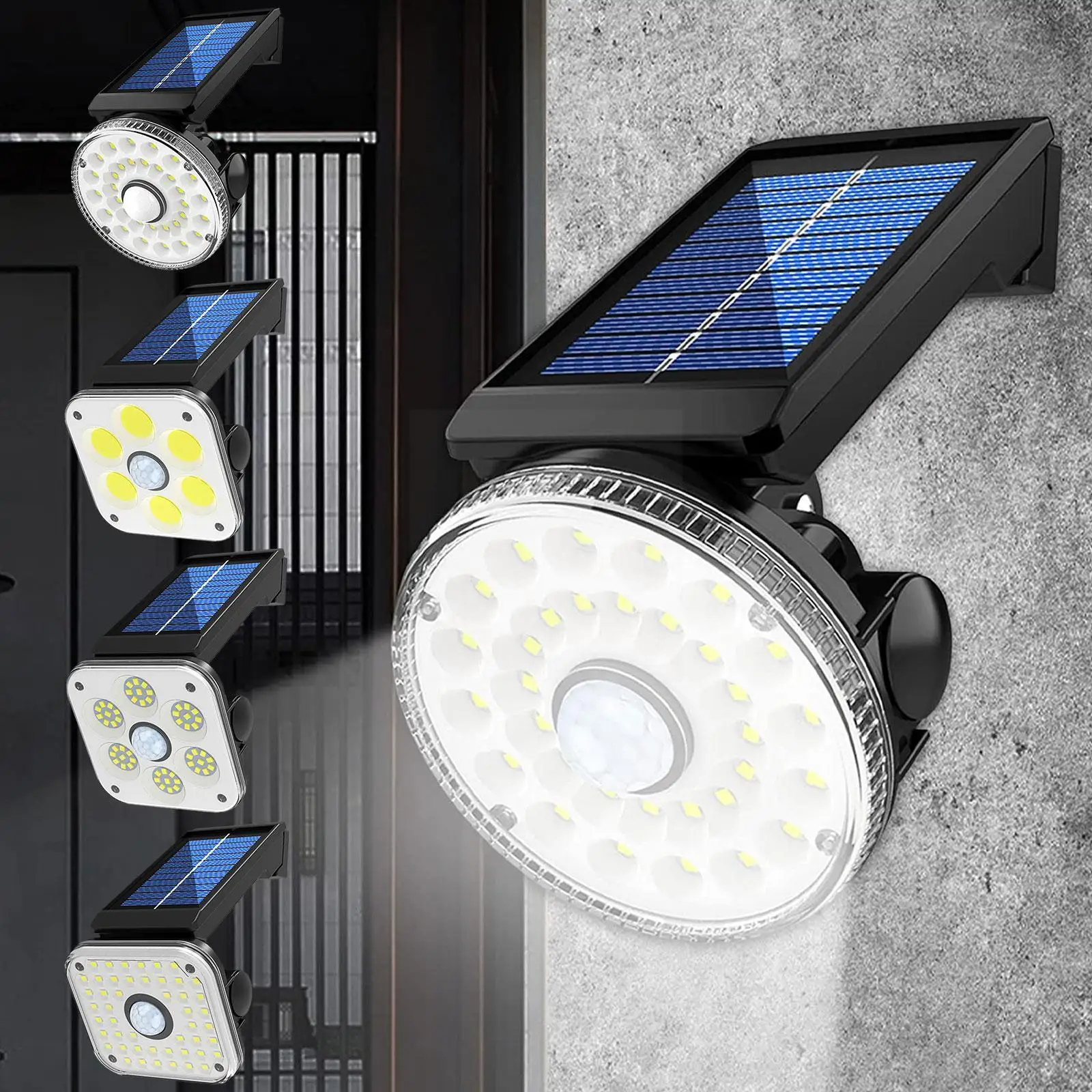 

Настенный светильник на солнечной батарее, с датчиком движения