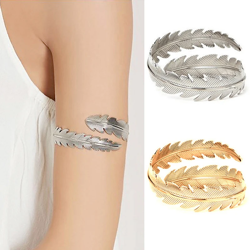 

Fashion Arm Bracelet for Women Girls Mental Open Upper Arm Bangle Bracelet Simple Adjustable Armlet Armband