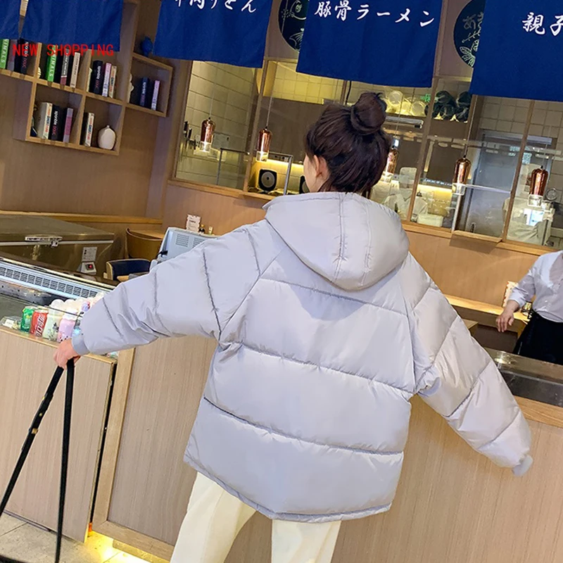 2023 New Autumn Winter Jacket Hooded Women Coat Loose Cotton-padded Short Jackets Female Parka Warm Casual Plus Size Overcoat