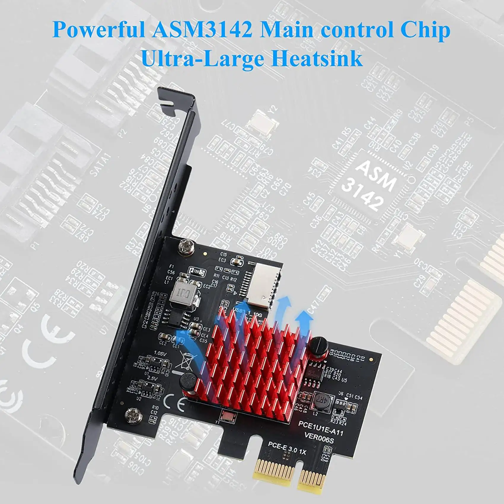 

PCIE USB 3.0 GEN2 Type-E Расширительная плата, 10 Гбит/с PCI Express 3,1 1X до 20Pin Передняя панель Тип C разъем для Windows 3,0