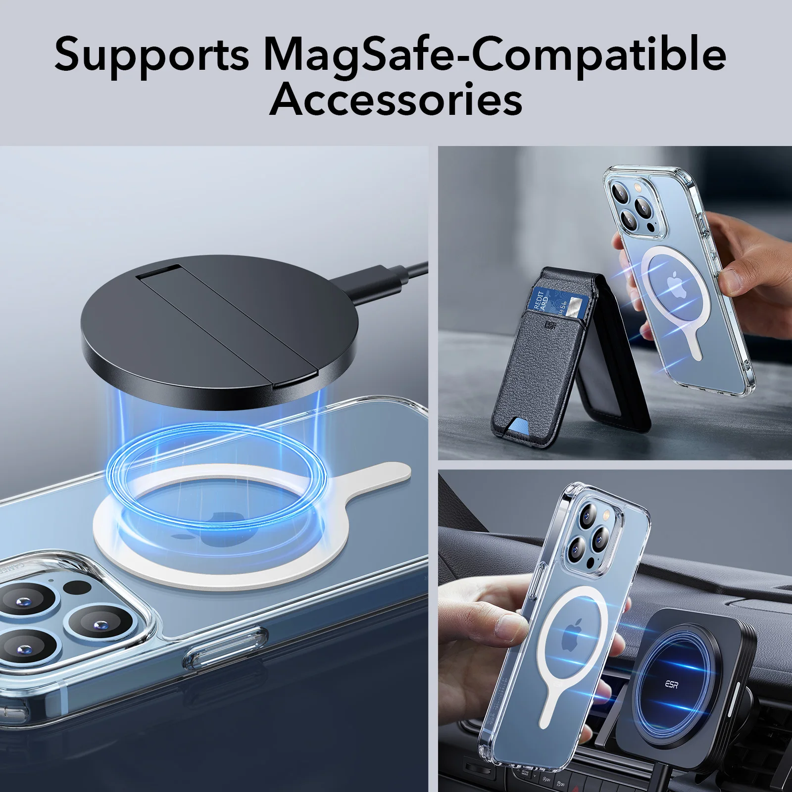 Магнитное кольцо ESR Для MagSafe для iPhone 13/13 Pro Max металлическое наклейка Samsung S22 S21 S20