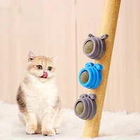 new pet cat natural catnip balls multi function cartoon rotating cat licking toy chew toy for teeth cleaning