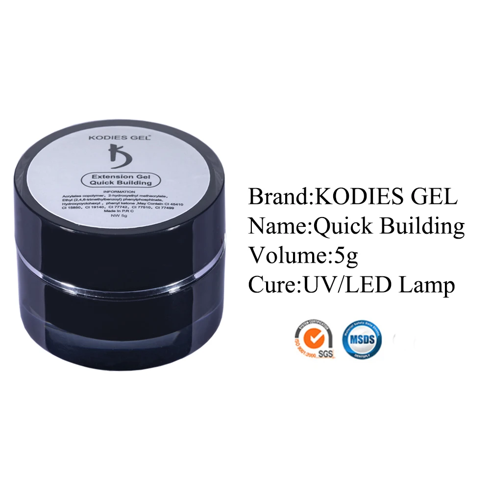 KODIES GEL 2022 New Builder Nail Gel Polish for Nails Extensions 5g Nude Pink White Clear Poly Hard Varnish UV Construction |