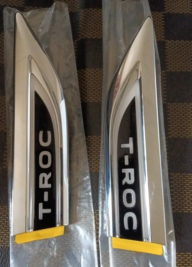 

original door Side Wing Fender Emblem Badge sticker Trim for 2018-2022 VW T-ROC TROC with light