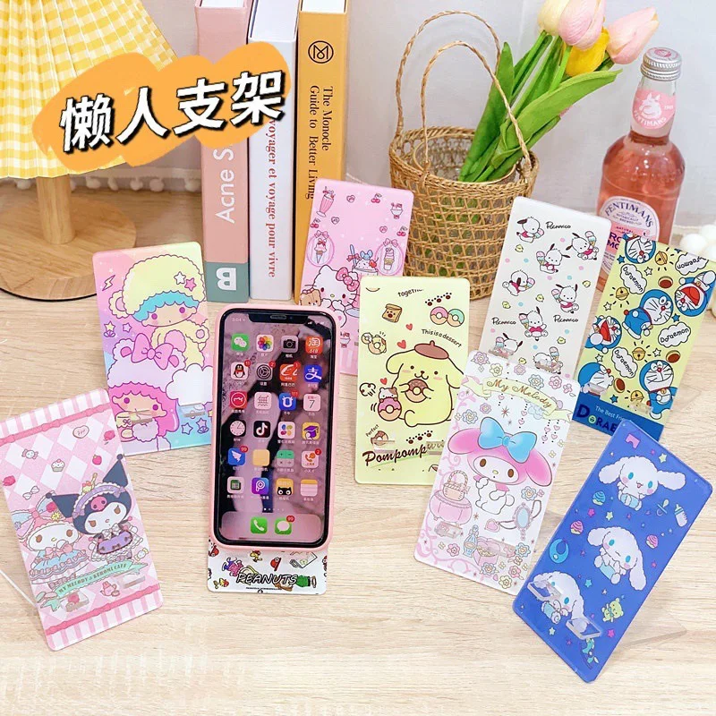 

Kawaii Sanrioed аниме MyMelody Kuromi Cinnamoroll KT Cat новая мультяшная подставка для телефона портативная ленивая настольная подставка для планшета подарок д...