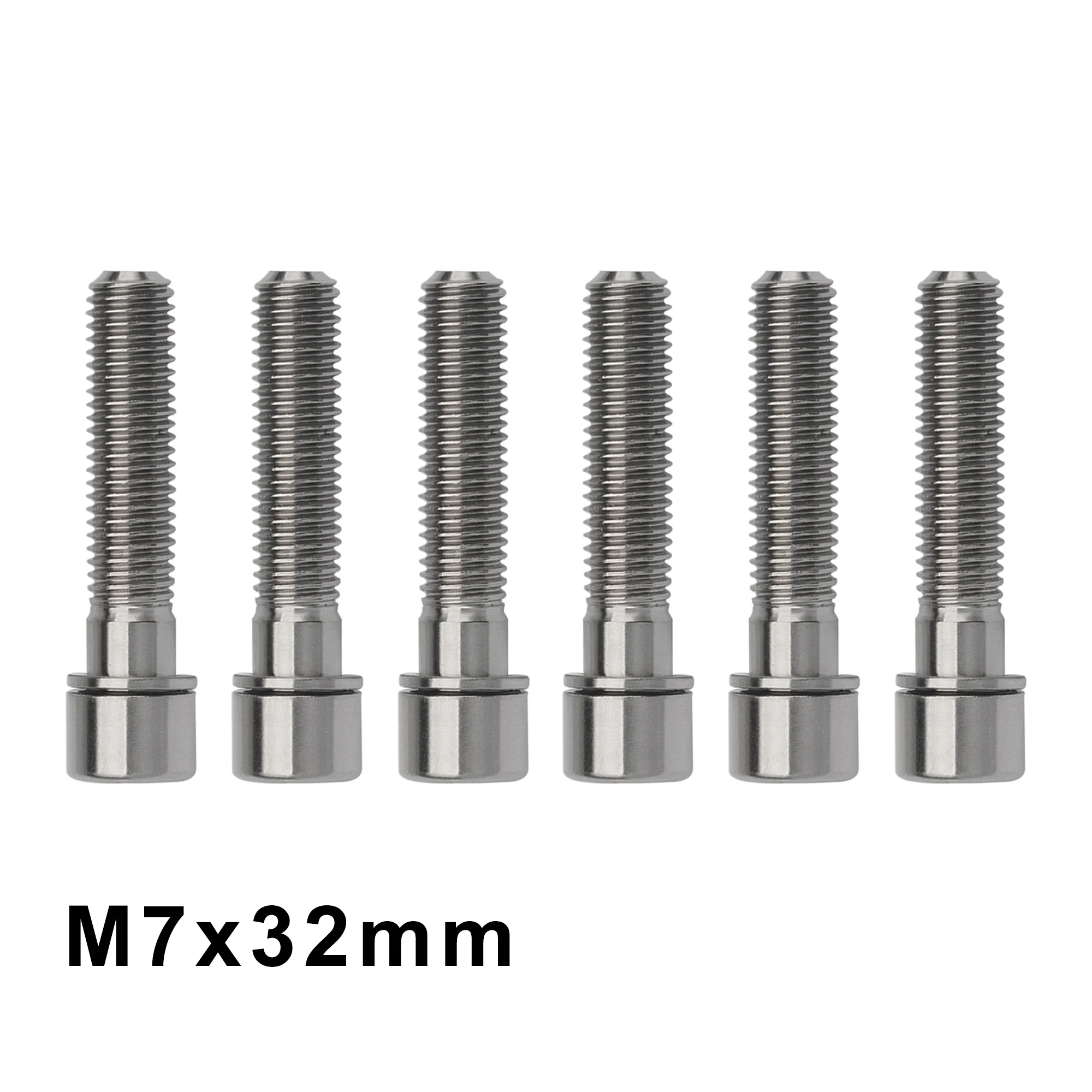 

Weiqijie 6pcs Titanium Bolt M7 X 32mm Hexagon Cylinder Head Screw With Washer