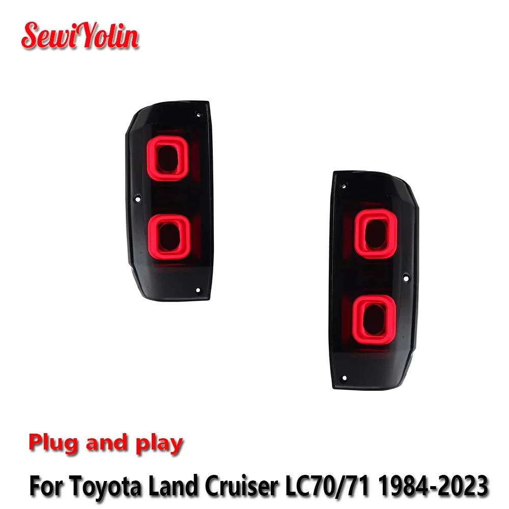 Фото Автомобильные светодиодные задние фонари, аксессуары для Toyota Land Cruiser LC70/71 1984-2023, автоматический задний противотуманный фонарь DRL, стоп-сигнал поворота Plug and Play №1