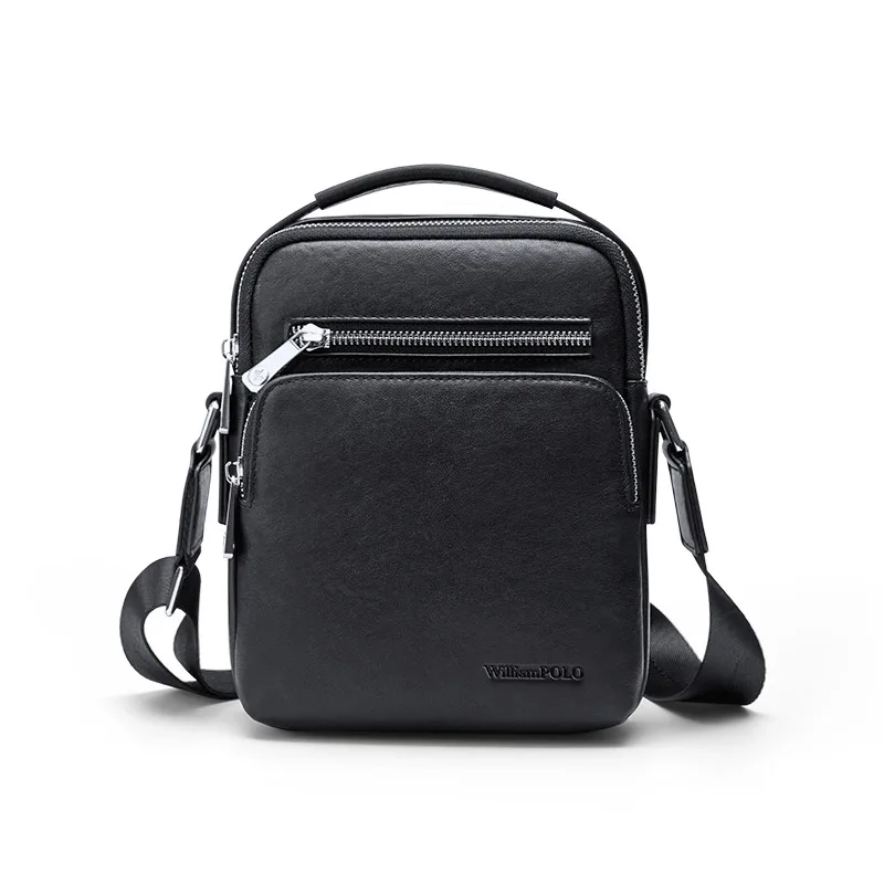 WILLIAMPOLO's New shoulder bag men's diagonal commuter office high-quality cowhide business simple men's messenger bag pl 223159