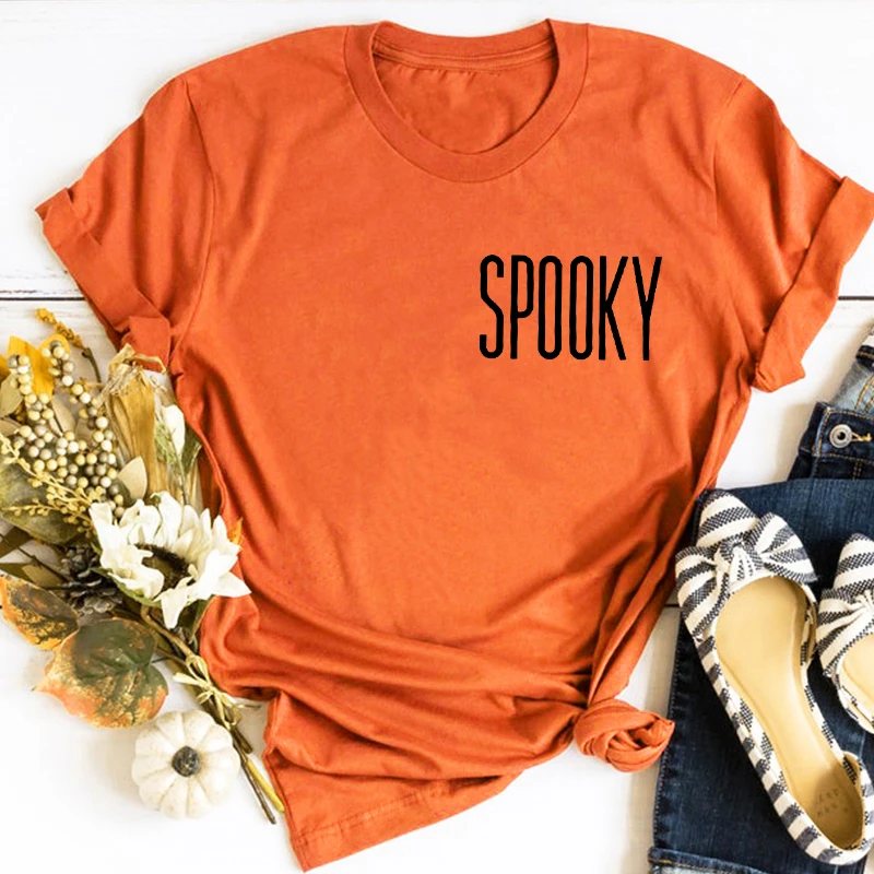 

Vintage Halloween Tshirt Spooky Shirt Gothic Tops Casual Retro Halloween Tee Vintage Spooky T Shirt Women