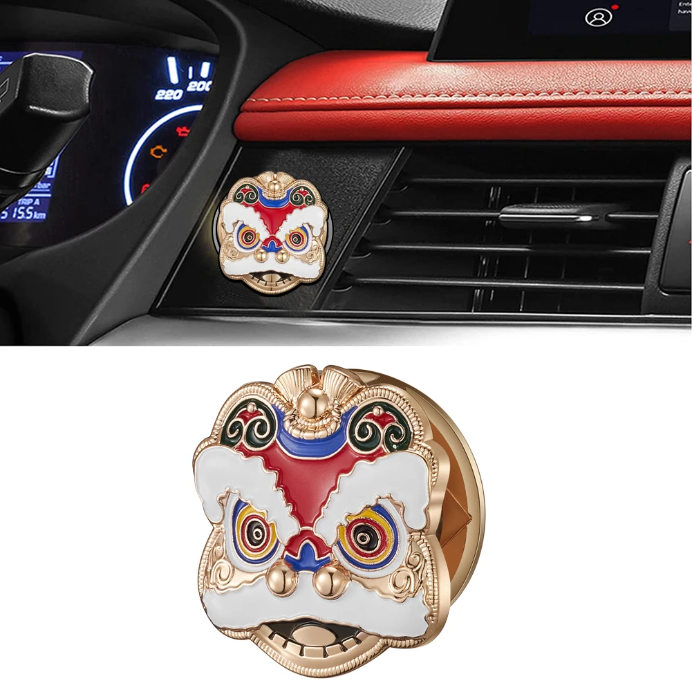 

Good Fortune Lucky Lion Head Start Stop Button Protective Cover Decoration Stickr Car Interior Accessories