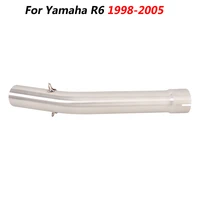 slip on motorcycle mid connect pipe middle link tube stainless steel exhaust system for yamaha r6 1998 2005