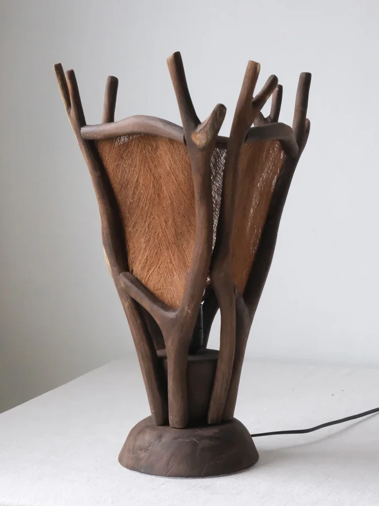 Настольная лампа ручной работы с веткой дерева оригинальная декоративная