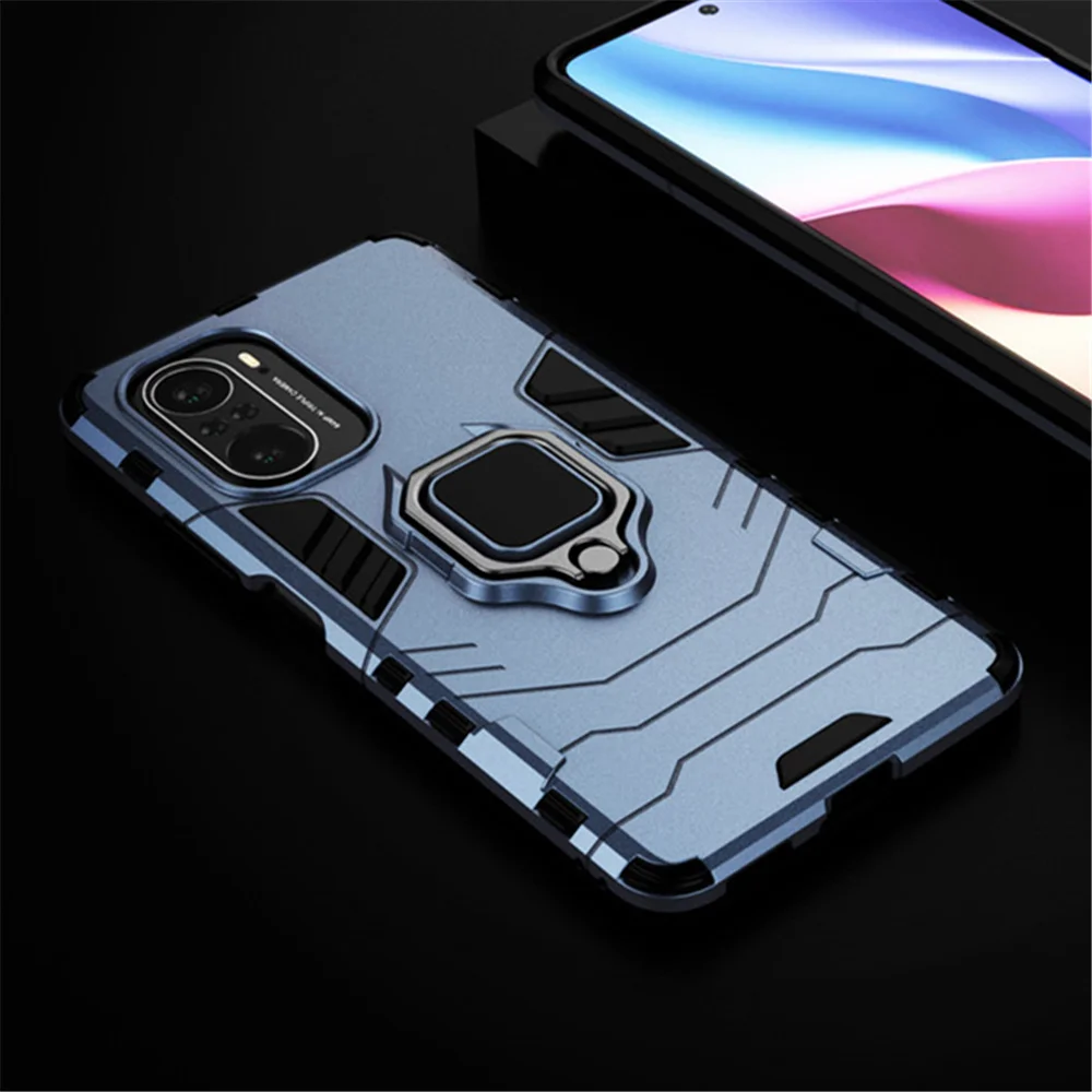 

Luxury Case For Xiaomi Poco F3 Case Luxury Armor Magentic Ring Car Holder Cover 2021 Pocof3 f 3 Slim PC Phone Coque Funda PocoF3