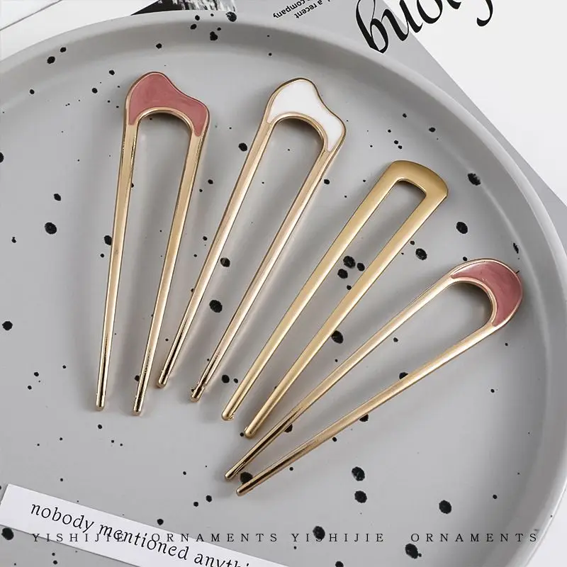 Эмалированная шпилька для волос металлические U-образные заколки U французская