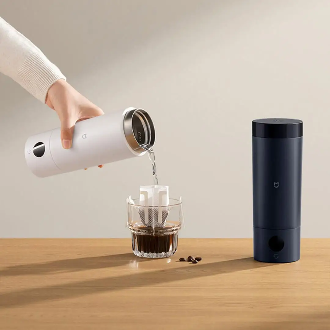 Фото Умный портативный электрический нагревательный стакан Xiaomi Mijia, 2-температурный светодиодный термос, чашка для кипячения из нержавеющей стали 316, чайник для путешествий №2